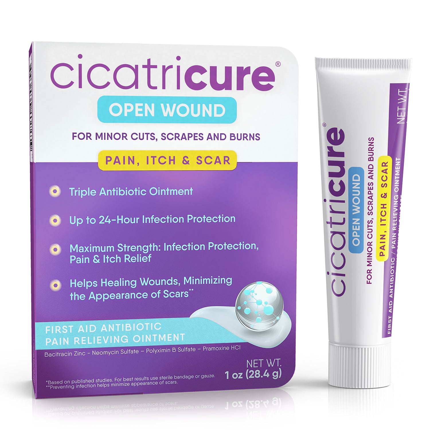 Cicatricure Triple Antibiotic Ointment with Pain Relief, 1 oz
